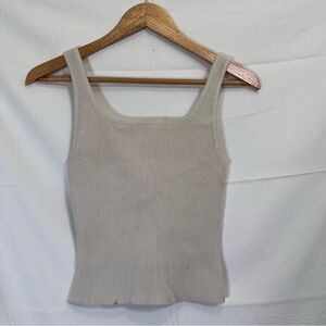 Aritzia Babaton Sculpt Knit Squareneck Tank in Matte Pearl‎ Women’s small